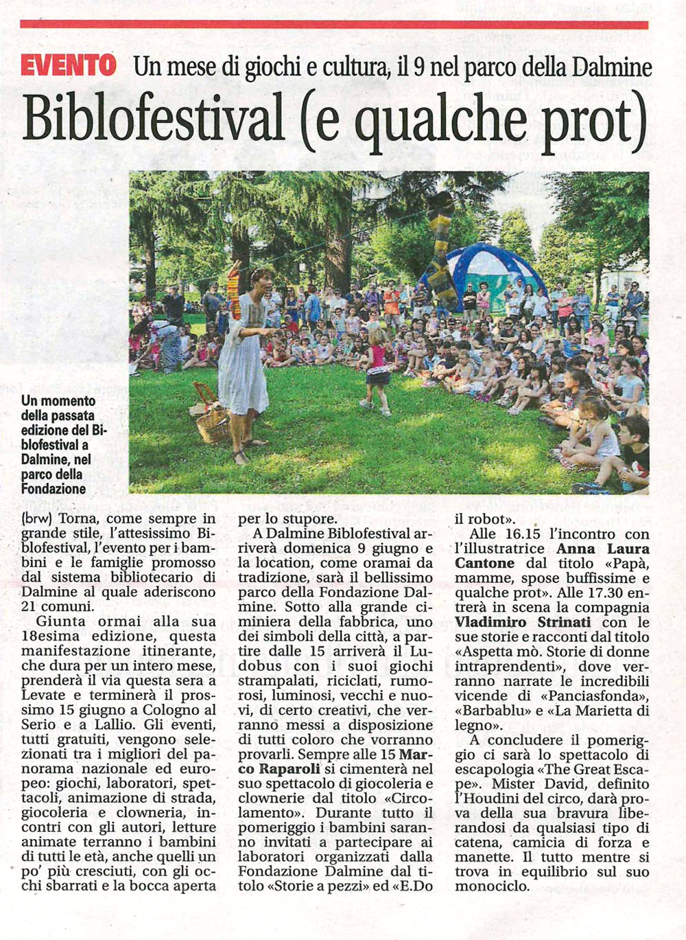 Bergamo Post - 17maggio -Biblofestival a Dalmine